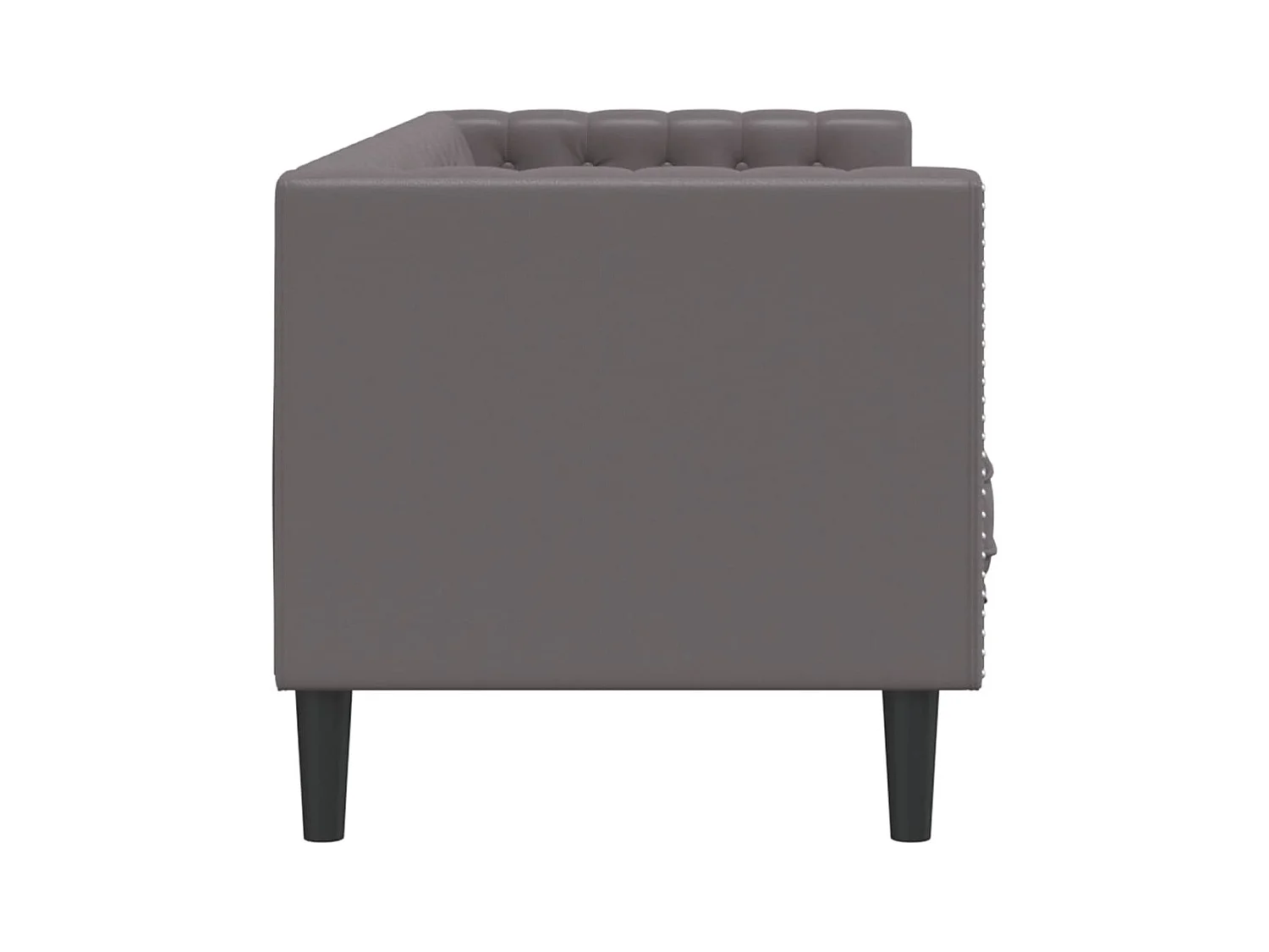 Divano Chesterfield a 3 posti in similpelle grigia