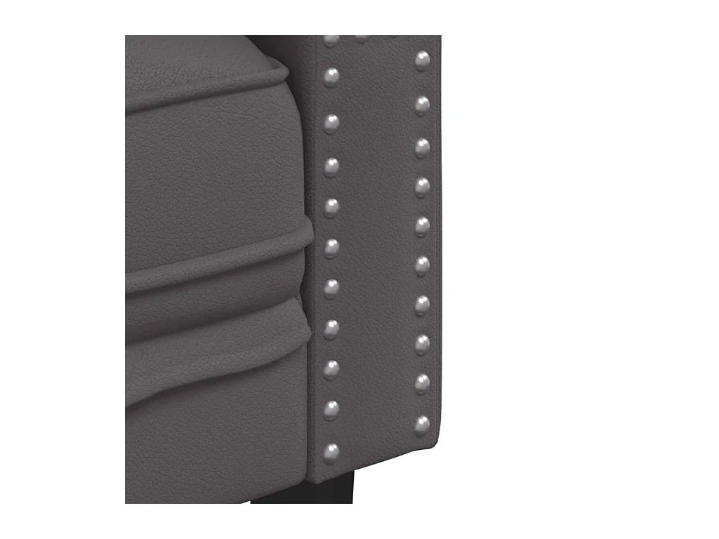 Divano Chesterfield a 3 posti in similpelle grigia