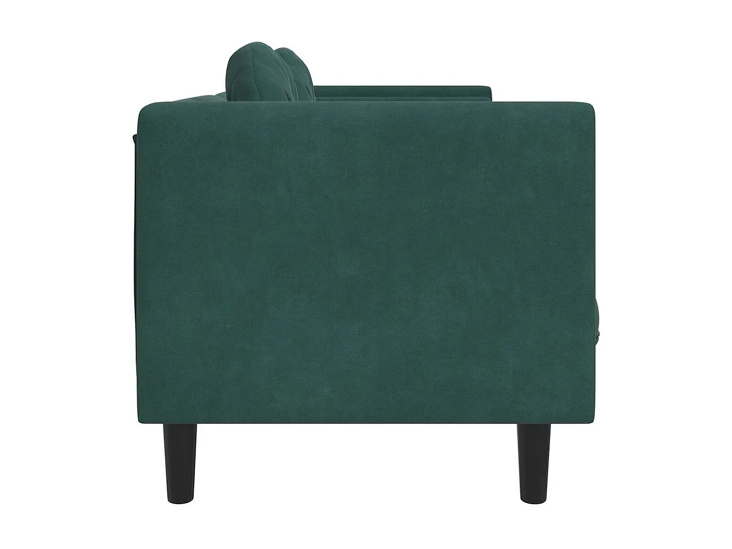 Sofá de 3 plazas de terciopelo verde oscuro con cojines