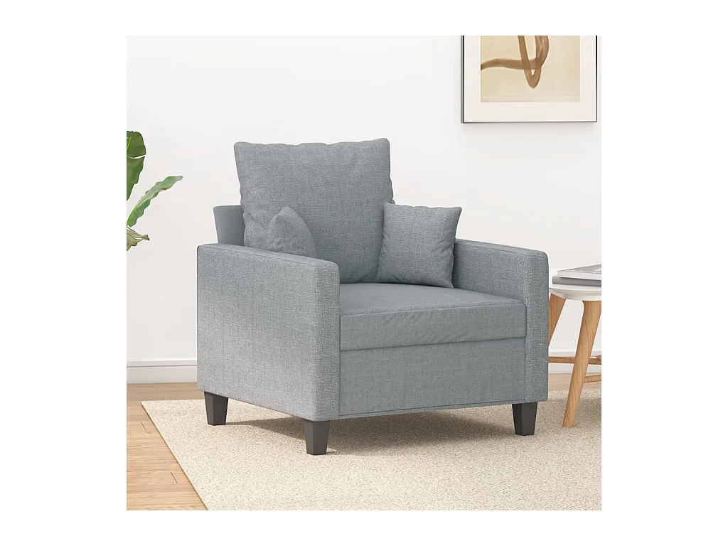 Fauteuil Gris clair 60 cm Tissu
