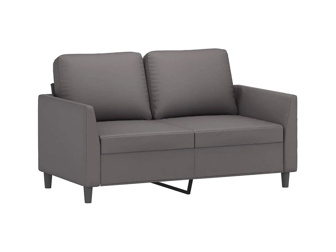 Set di divani 3 pezzi con cuscini in similpelle grigia