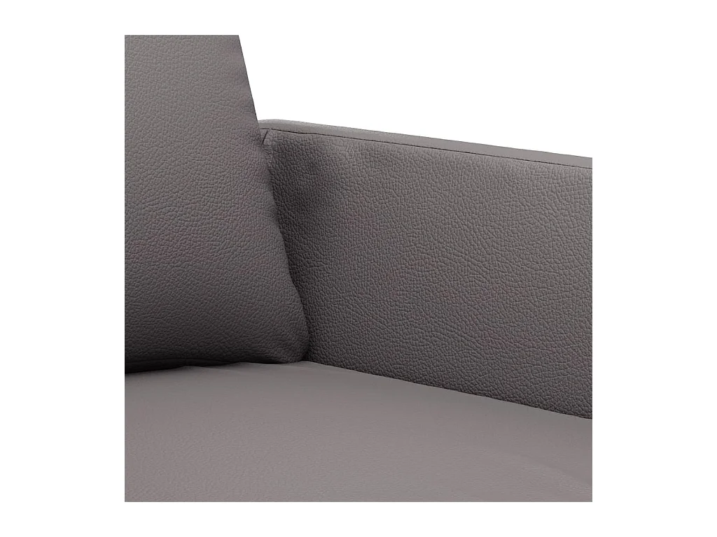 Set di divani 3 pezzi con cuscini in similpelle grigia