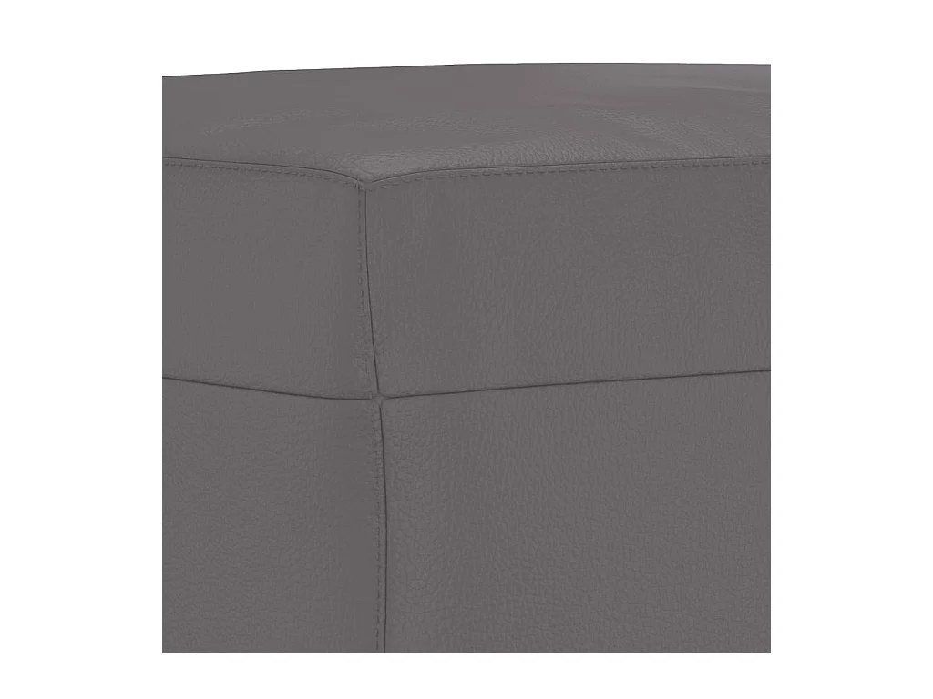 Set di divani 3 pezzi con cuscini in similpelle grigia