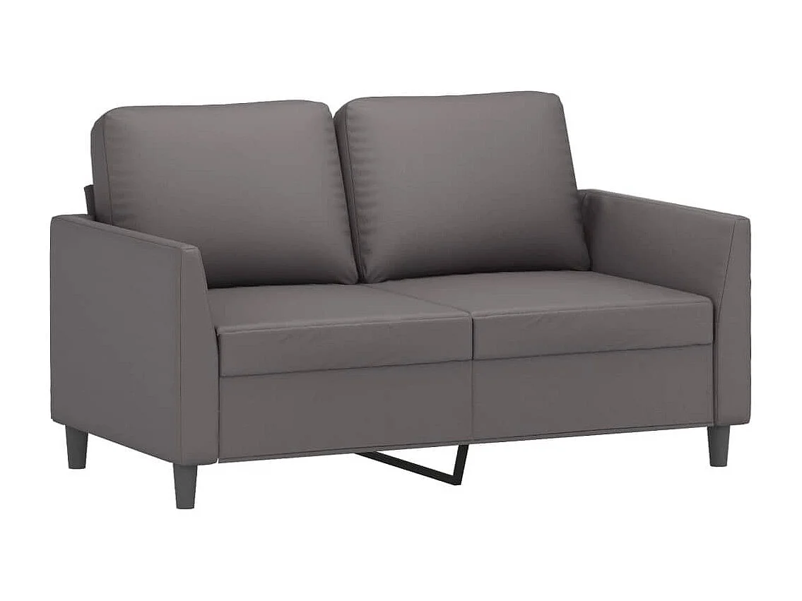 3-teiliges Sofaset mit Kissen Graues Kunstleder