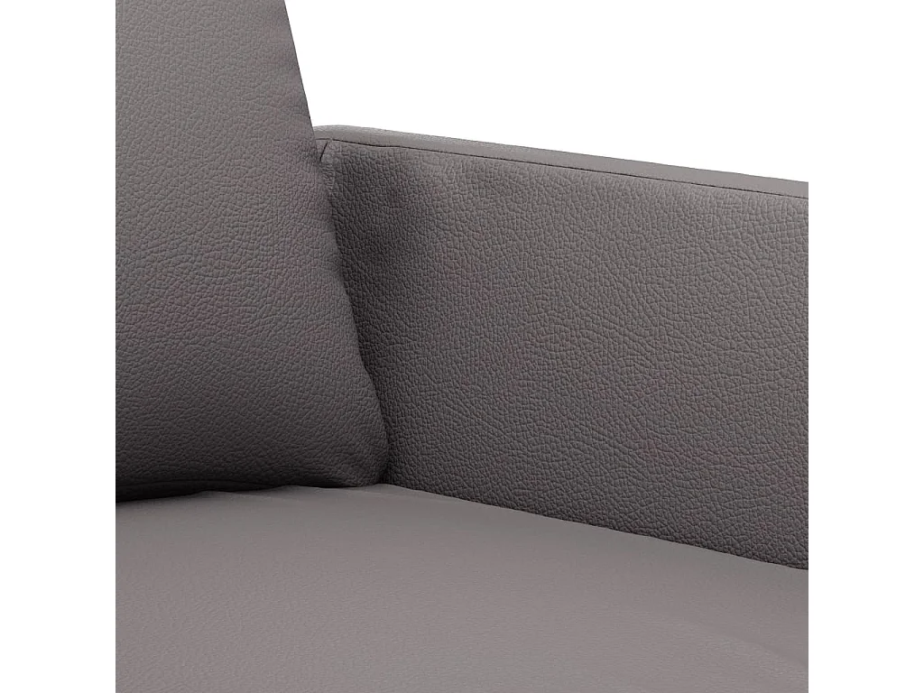 3-teiliges Sofaset mit Kissen Graues Kunstleder