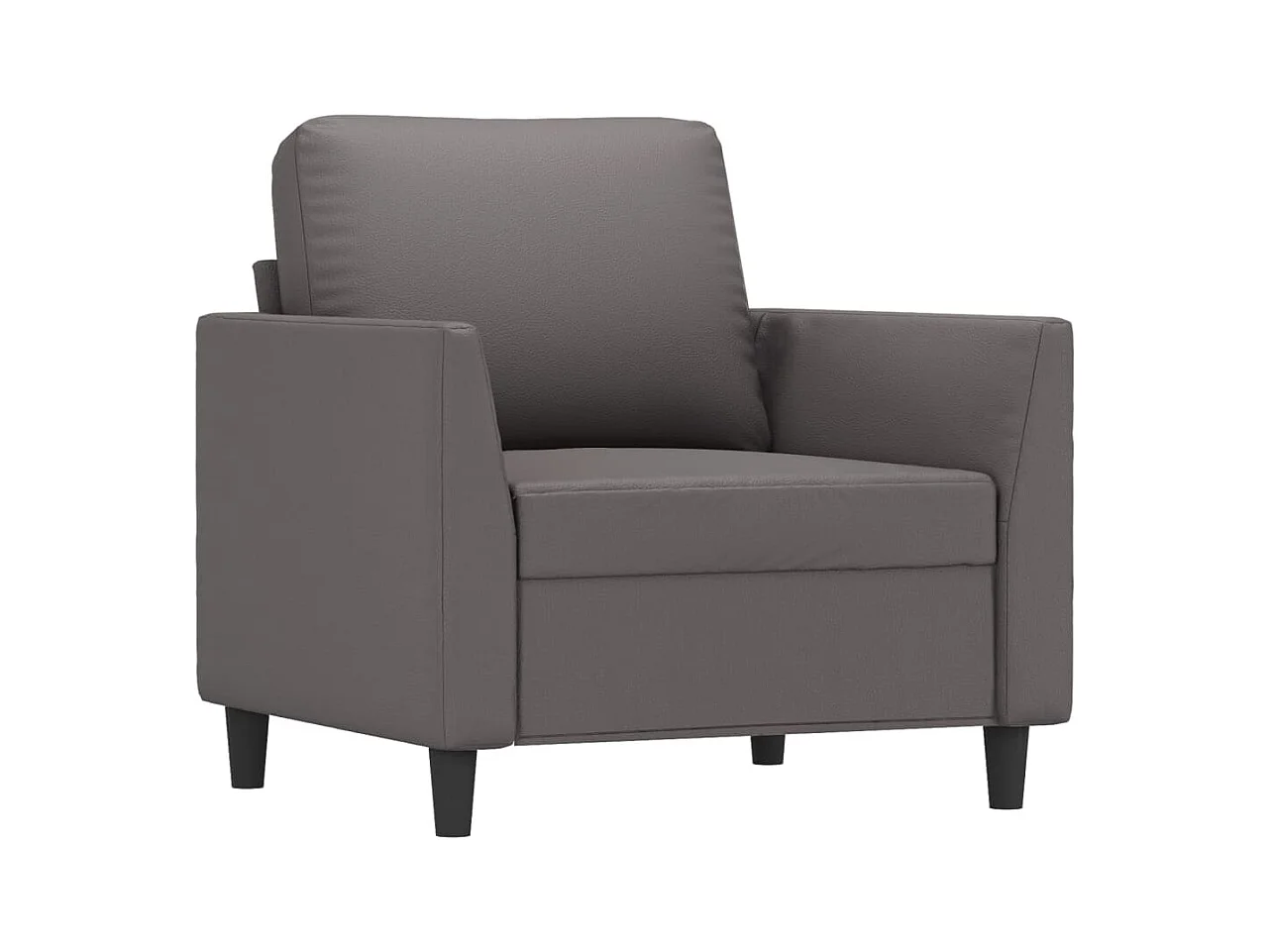 Fauteuil avec repose-pied Gris 60 cm Similicuir