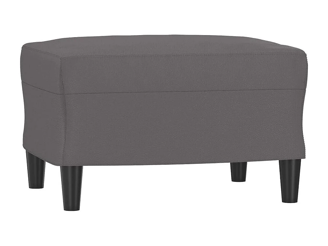 Sillón con reposapiés Gris 60 cm Piel sintética