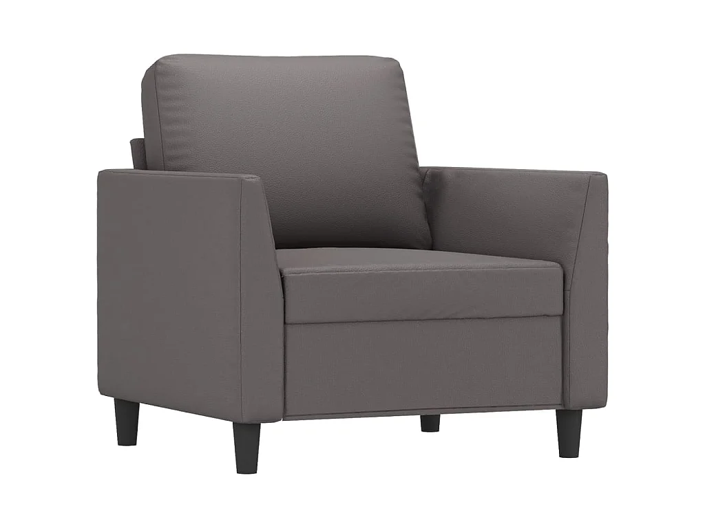 Poltrona con poggiapiedi Grigio 60 cm Ecopelle