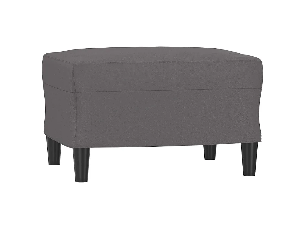 Poltrona con poggiapiedi Grigio 60 cm Ecopelle