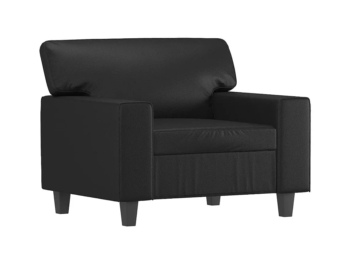 Sillón con reposapiés Negro 60 cm Piel sintética