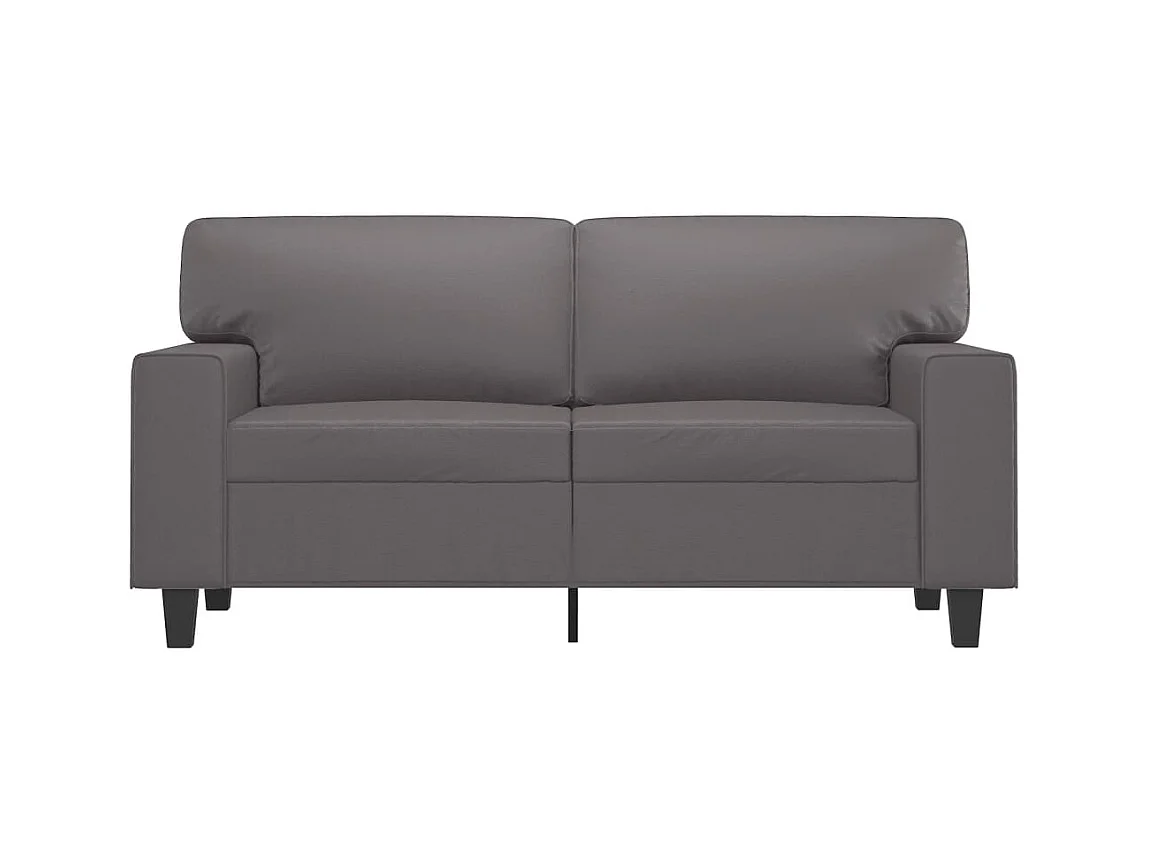 Canapé à 2 places Gris 120 cm Similicuir