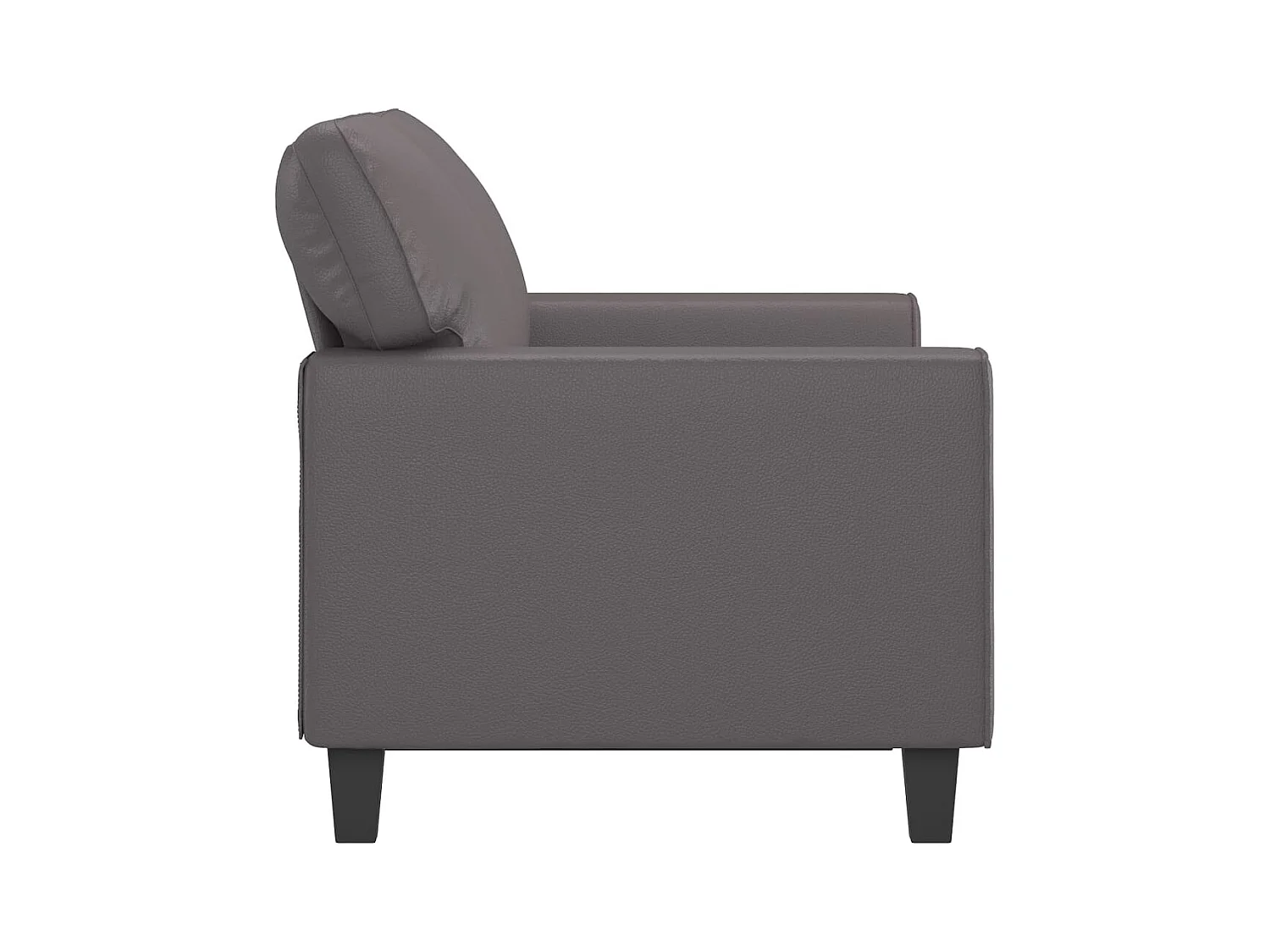 Canapé à 2 places Gris 120 cm Similicuir