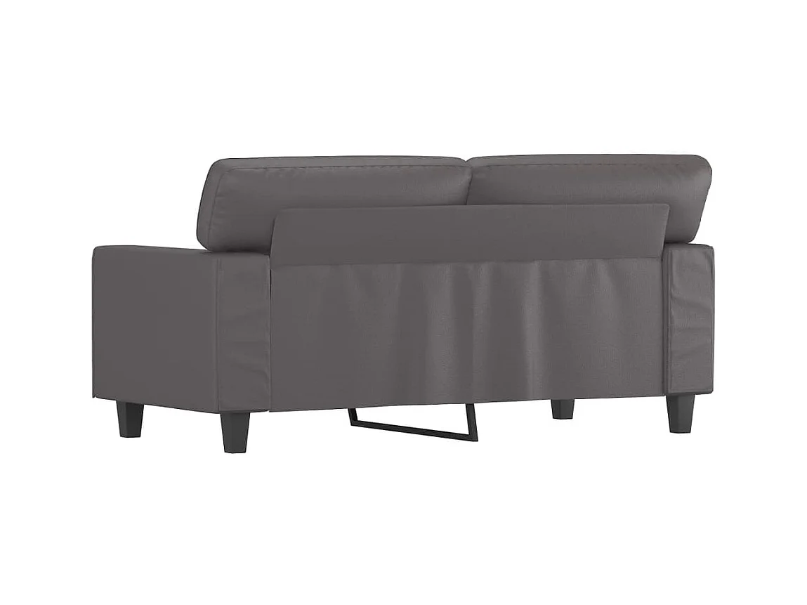 Canapé à 2 places Gris 120 cm Similicuir