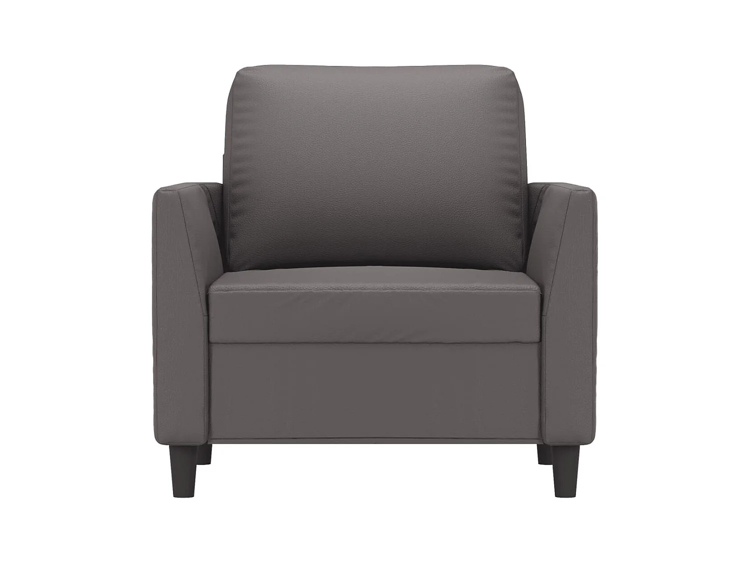 Fauteuil Gris 60 cm Similicuir