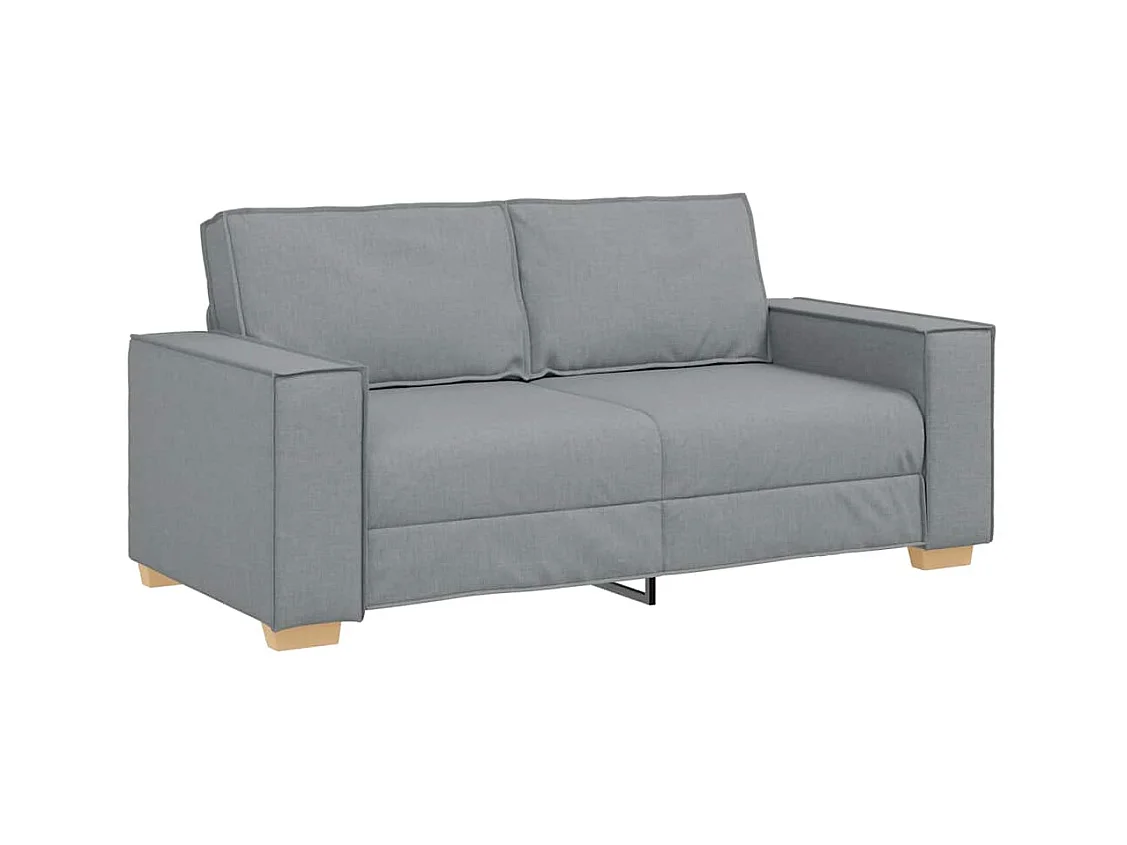 Canapé 2 places Gris clair 140 cm Tissu