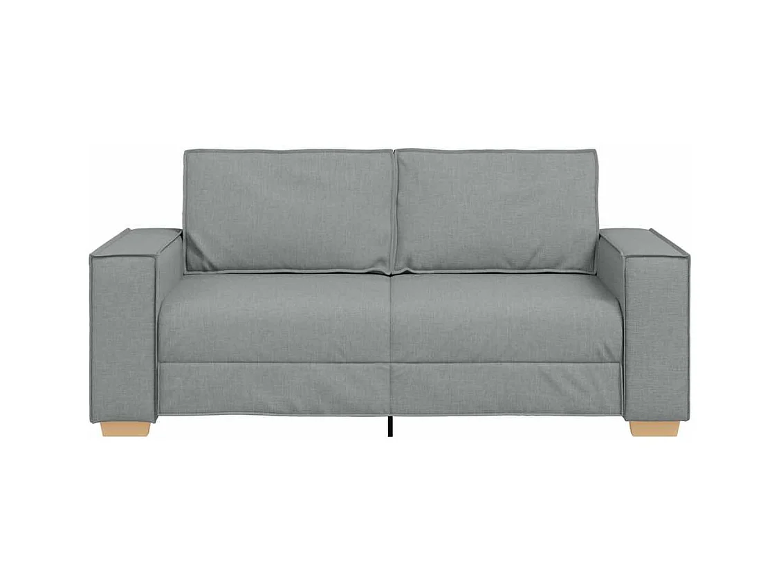 Canapé 2 places Gris clair 140 cm Tissu