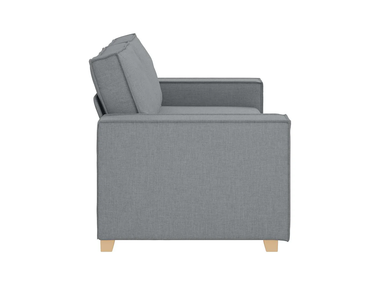 Canapé 2 places Gris clair 140 cm Tissu