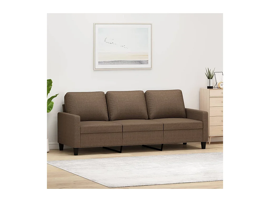 Canapé à 3 places Marron 180 cm Tissu