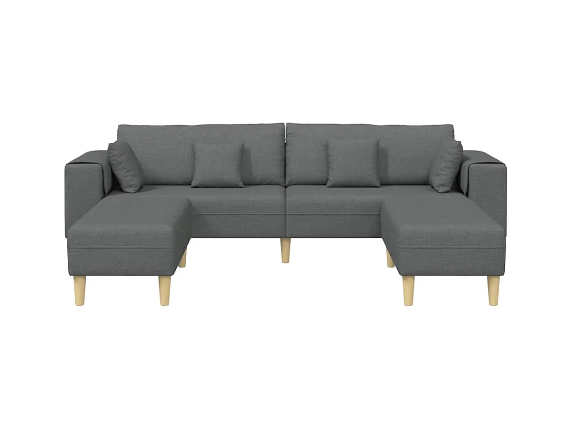 Divano in tessuto con cuscino Tessuto grigio scuro 208 cm