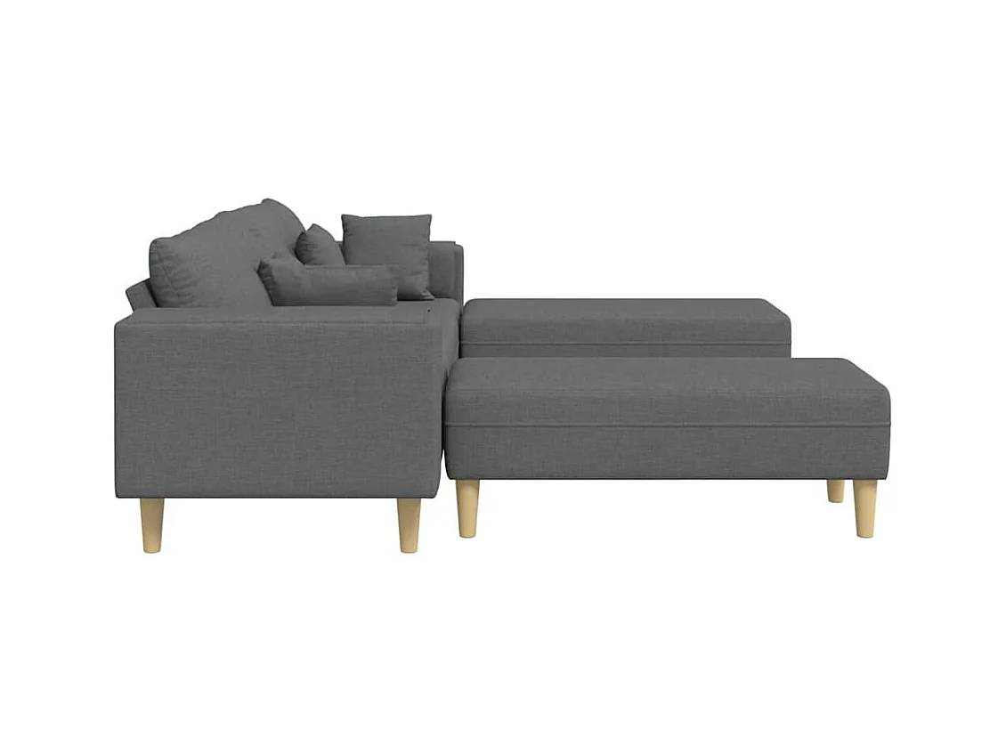 Divano in tessuto con cuscino Tessuto grigio scuro 208 cm