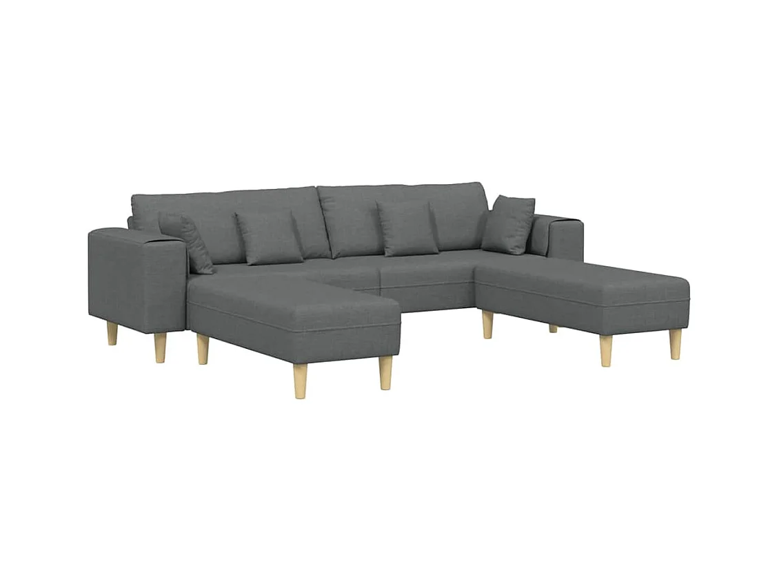 Sofa en tissu avec coussin Gris foncé 208 cm tissu