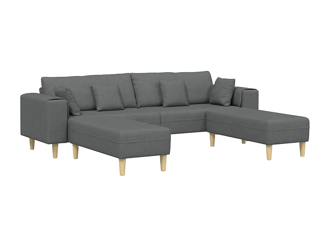 Sofa en tissu avec coussin Gris foncé 208 cm tissu