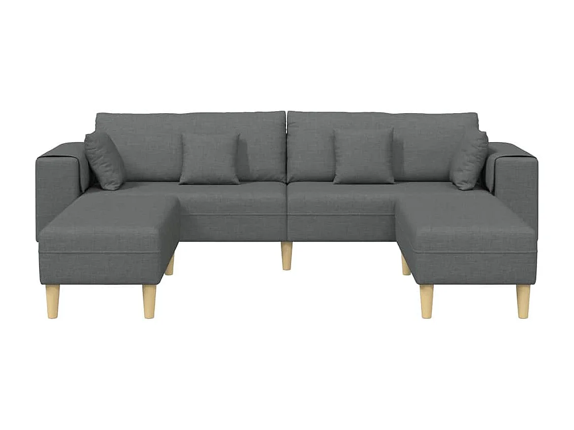 Sofa en tissu avec coussin Gris foncé 208 cm tissu