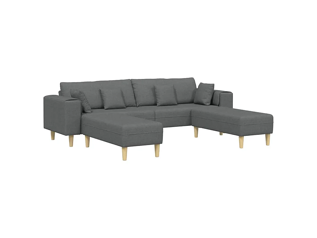 Divano in tessuto con cuscino Tessuto grigio scuro 208 cm