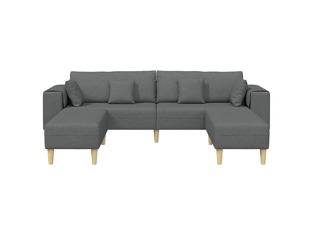 Divano in tessuto con cuscino Tessuto grigio scuro 208 cm