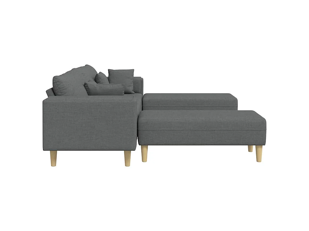 Divano in tessuto con cuscino Tessuto grigio scuro 208 cm