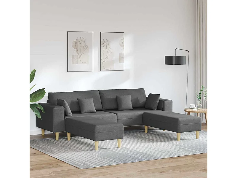 Sofa en tissu avec coussin Gris foncé 208 cm tissu