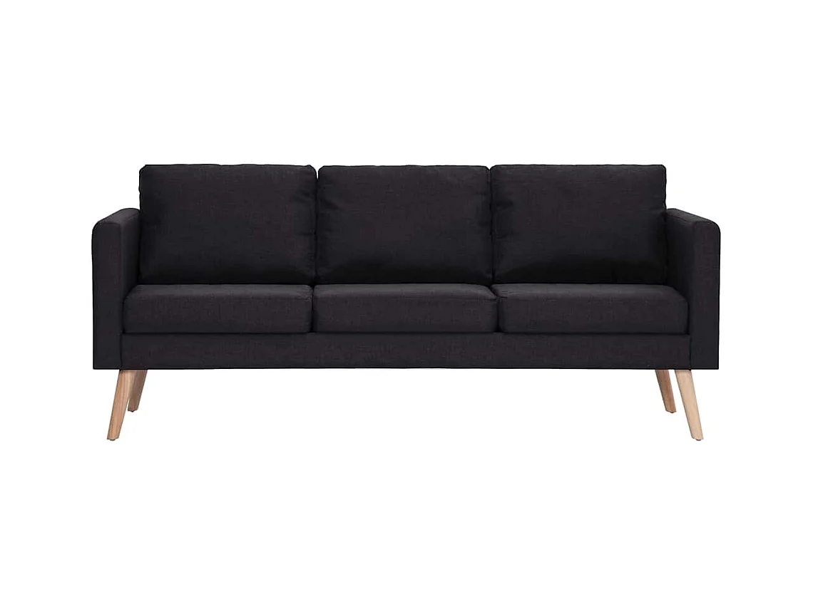 Conjunto de sofá de 2 piezas de tela negra