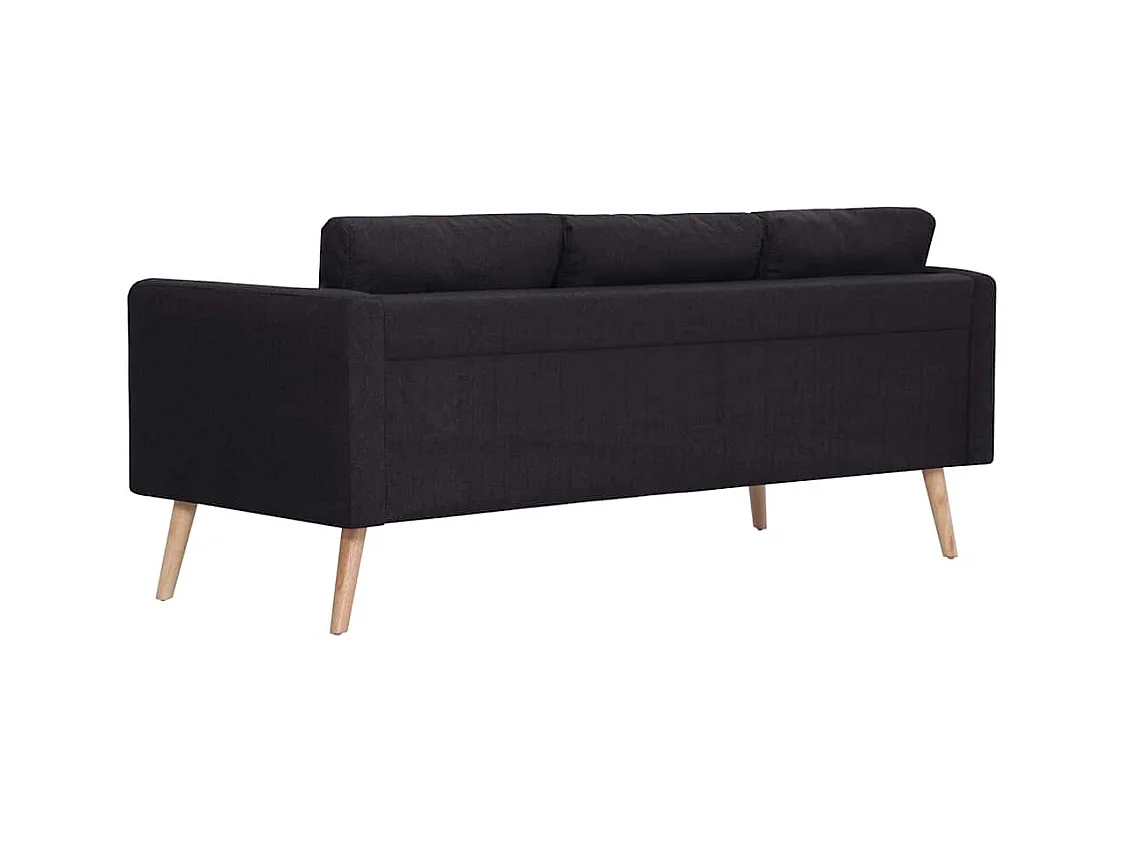 Conjunto de sofá de 2 piezas de tela negra