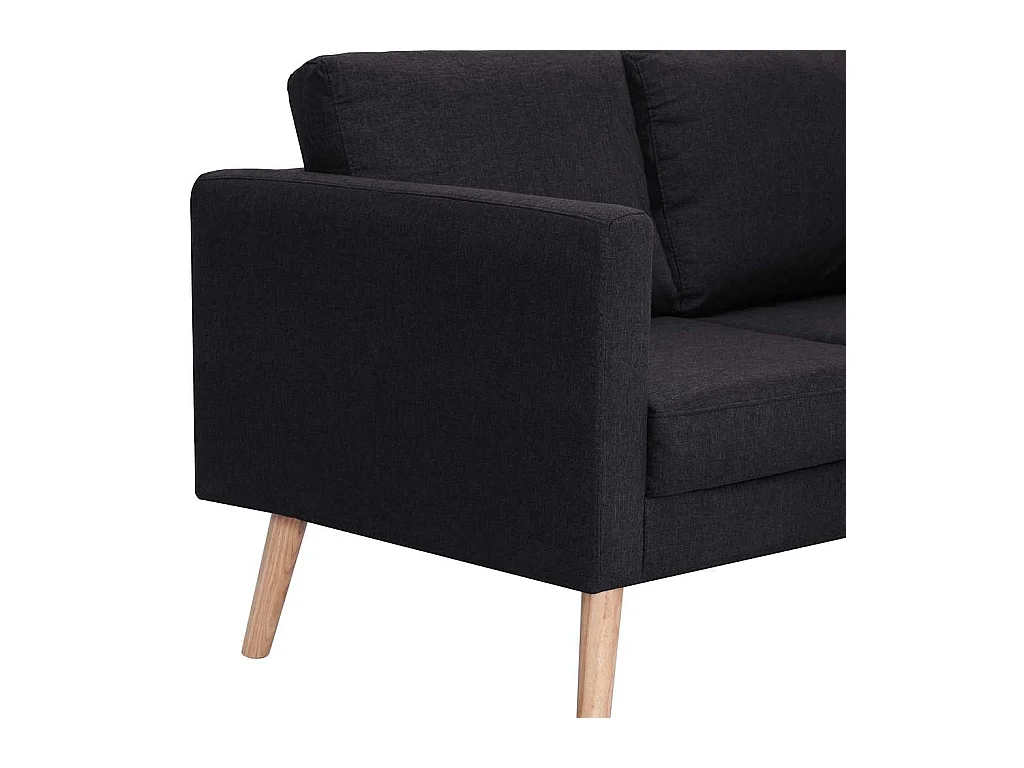 Conjunto de sofá de 2 piezas de tela negra