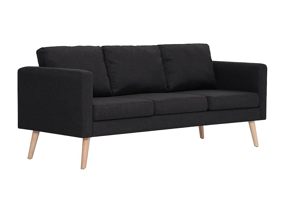 Conjunto de sofá de 2 piezas de tela negra