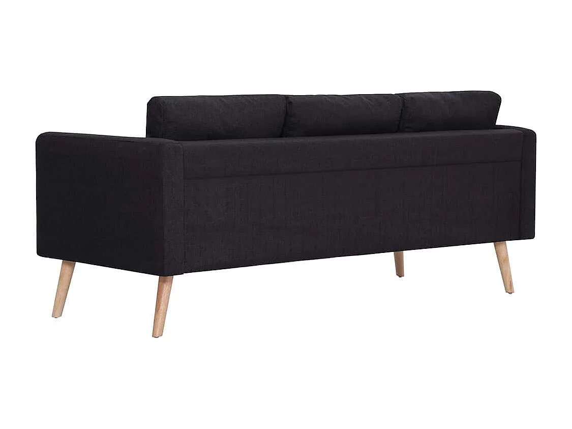 Conjunto de sofá de 2 piezas de tela negra