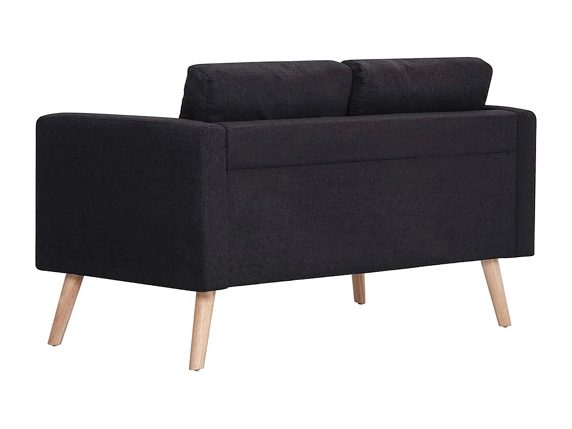 Conjunto de sofá de 2 piezas de tela negra