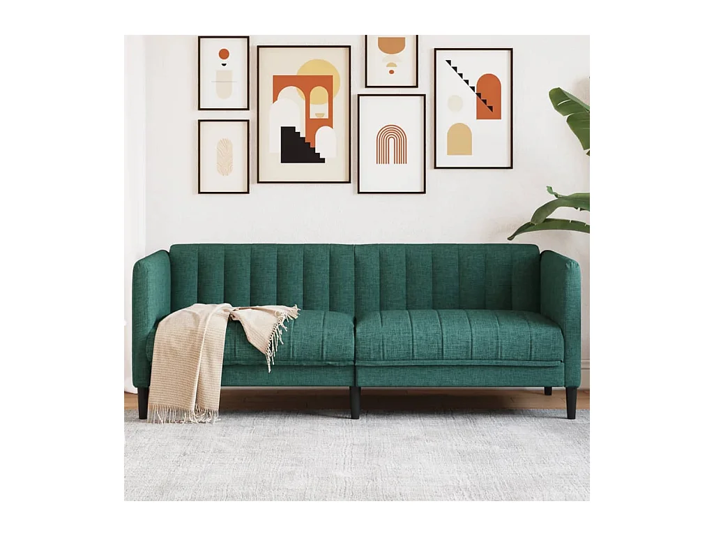 Donkergroene stoffen 2-zitsbank