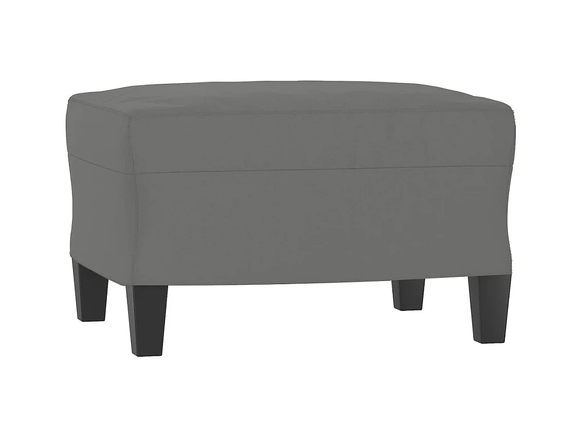 3-zitsbank met voetenbank, donkergrijs, 180 cm, microvezelstof