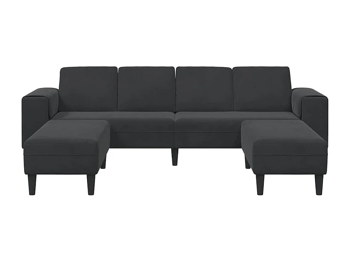 3-delige zwarte fluwelen bankset