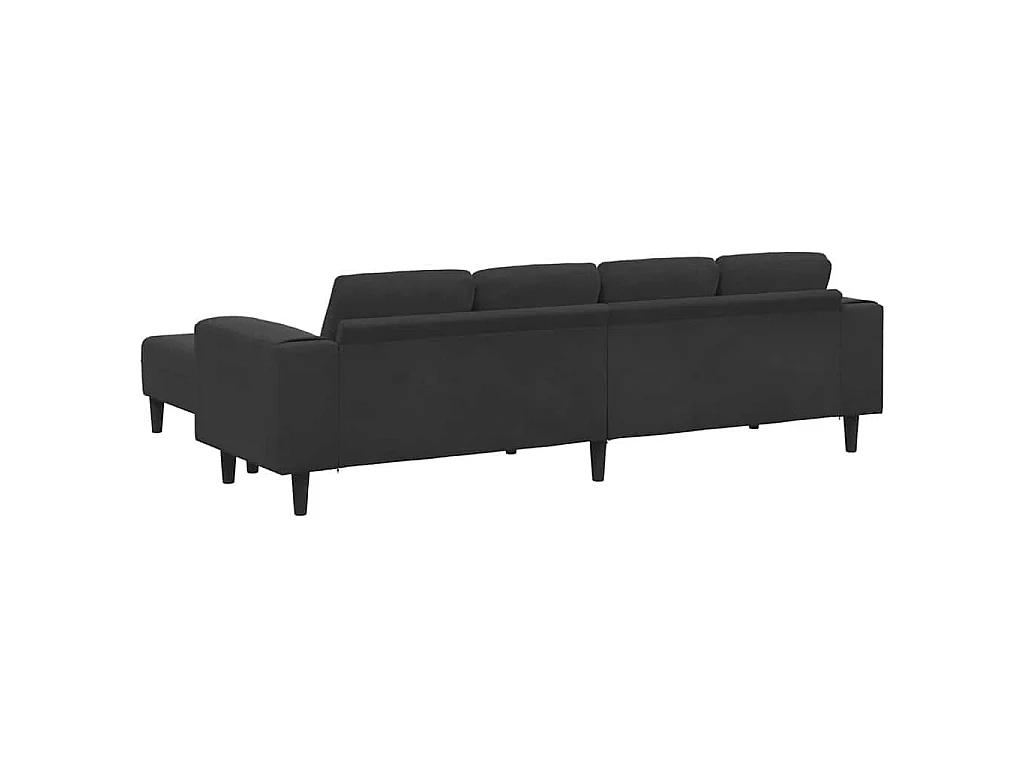 Set di divani in velluto nero da 3 pezzi