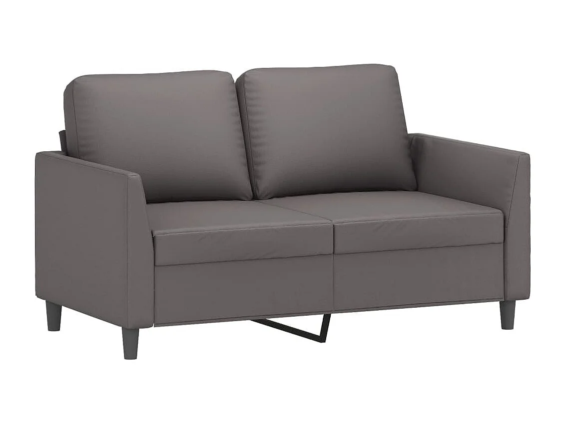Set di divani 4 pezzi con cuscini in similpelle grigia
