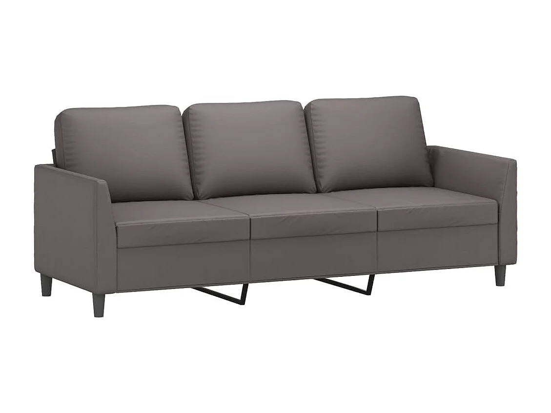 Set di divani 4 pezzi con cuscini in similpelle grigia