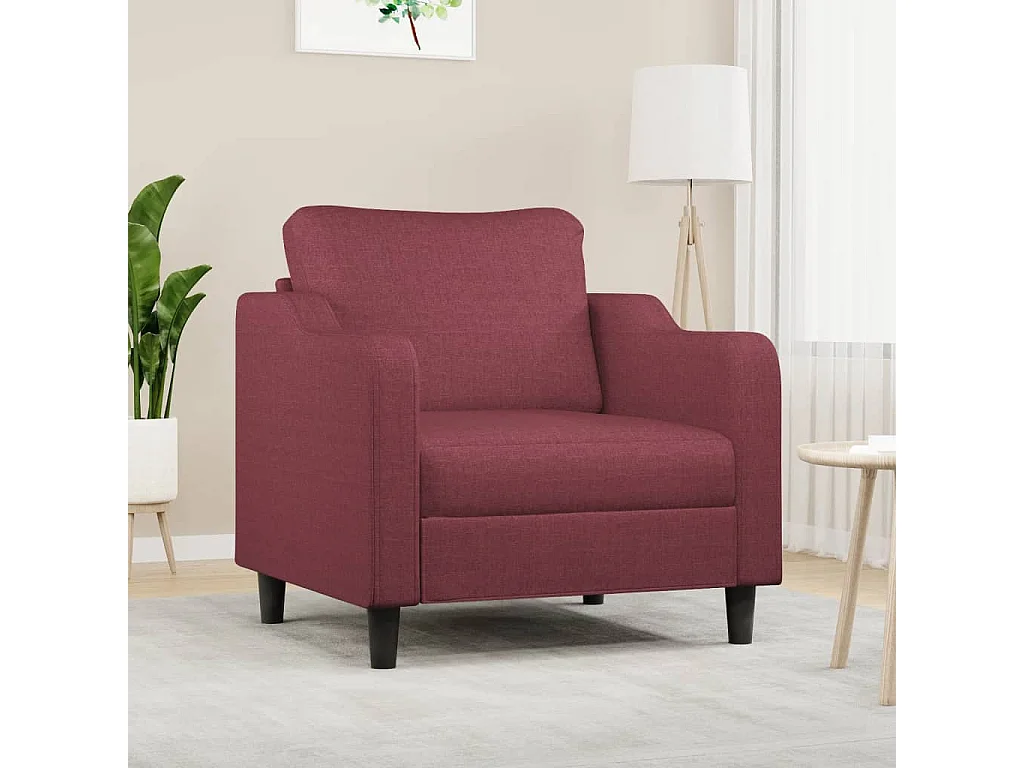 Poltrona in tessuto rosso bordeaux 60 cm