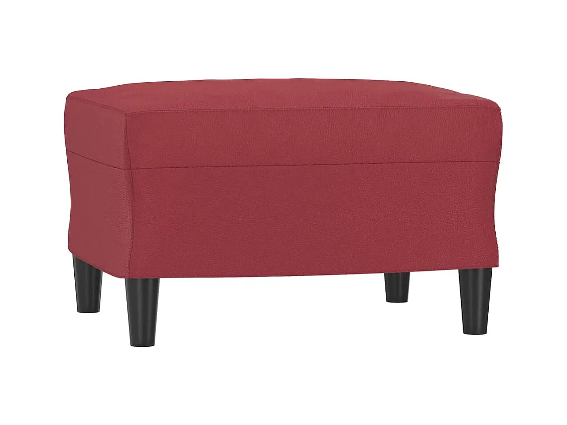 3-teiliges Sofaset mit Kissen Burgunderrot Kunstleder