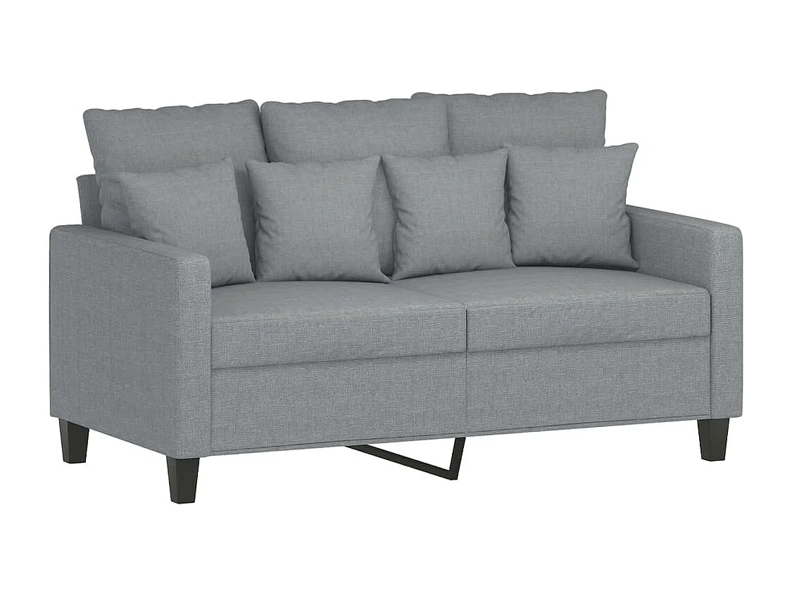 Set di divani 3 pezzi con cuscini in tessuto grigio chiaro