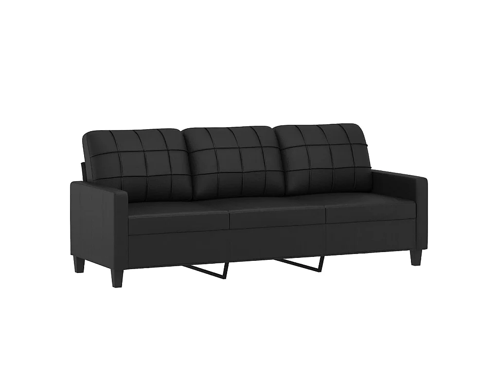 Ensemble de canapés 2 pcs avec coussins Noir Similicuir