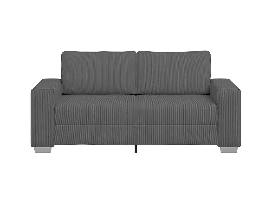 Canapé causeuse gris foncé 140 cm tissu velours côtelé