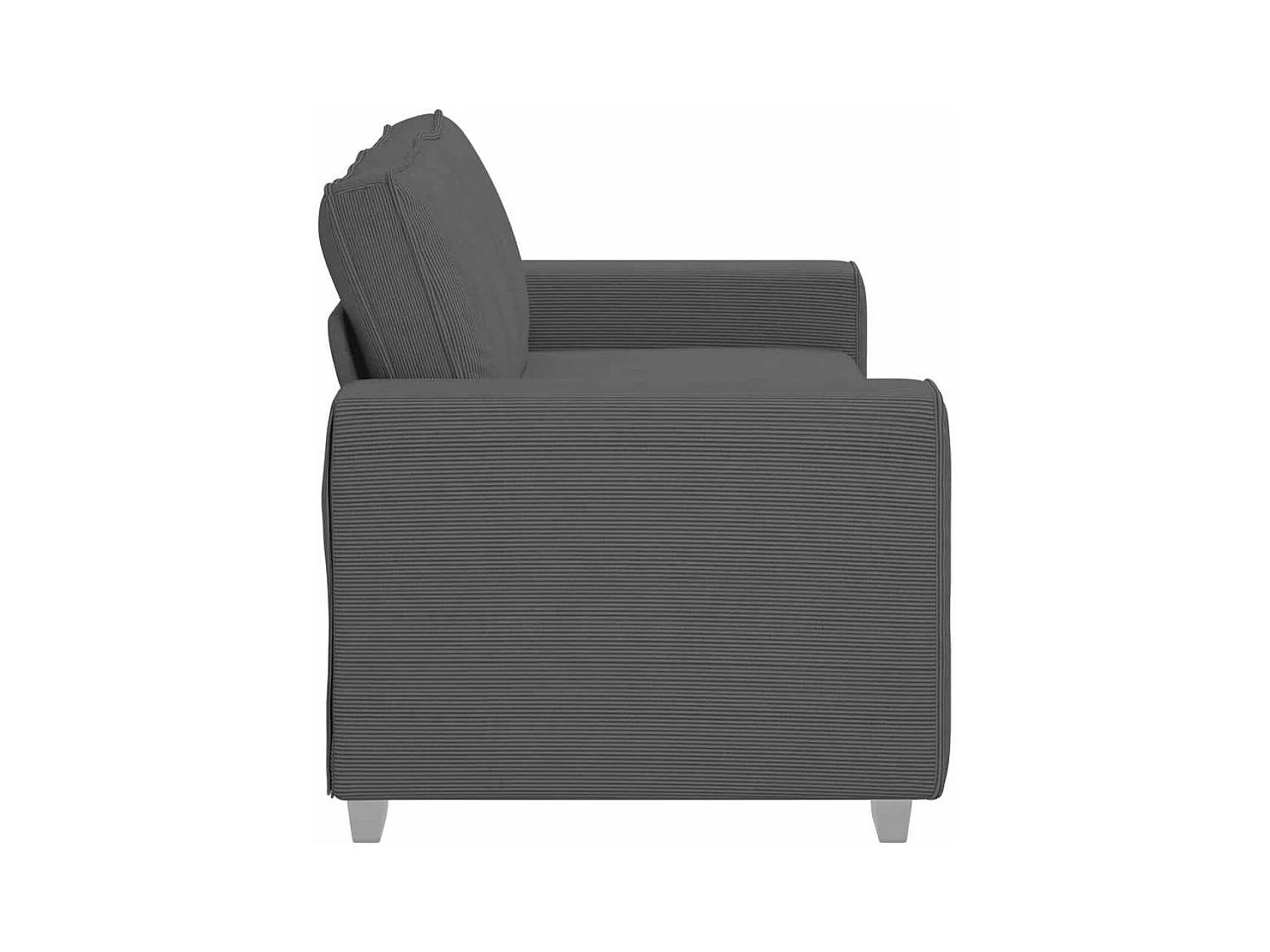 Canapé causeuse gris foncé 140 cm tissu velours côtelé