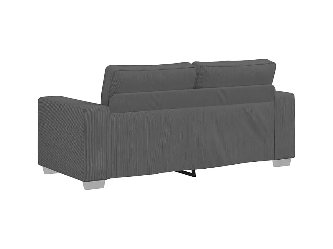Canapé causeuse gris foncé 140 cm tissu velours côtelé